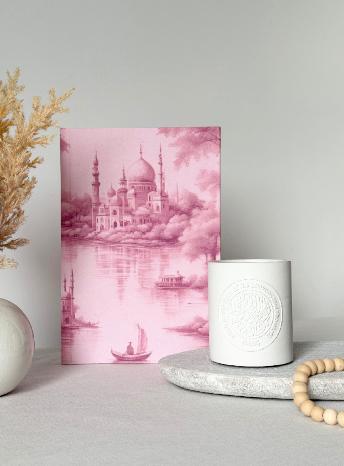 Bundle: The Palace Rose Toile Notebook + Nur Candle